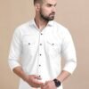 MEN'S EXCLUSIVE TWILL COTTON PLAIN DOUBLE POCKET SHIRT